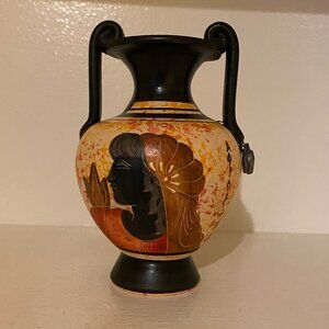 Ancient Greek Art Ceramic Vase Hand Painted by Bonis Ceramic MUSEUM COPY, GREECE